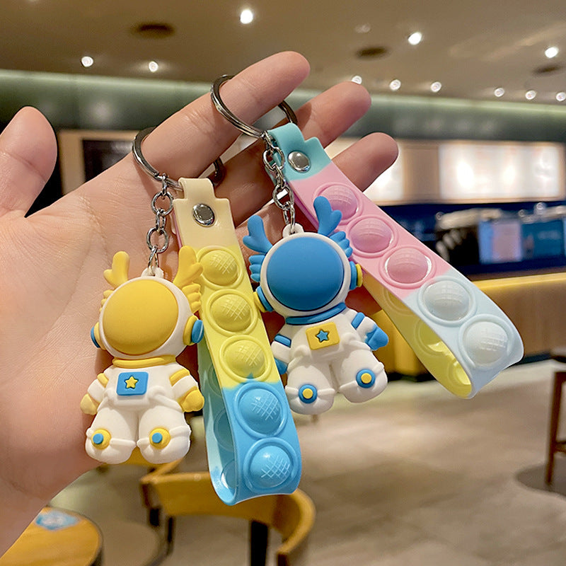 Wholesale PVC Space Dragon Leather Rope Keychains
